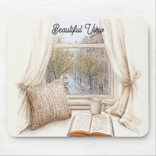 Beautiful City View Window Mouse Mat