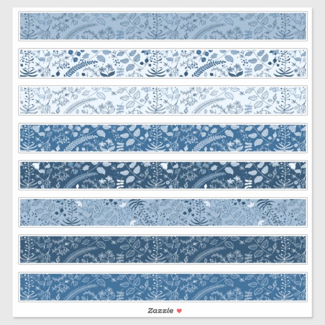 Beautiful Classic Blue Floral Boho Patterns (Sheet)