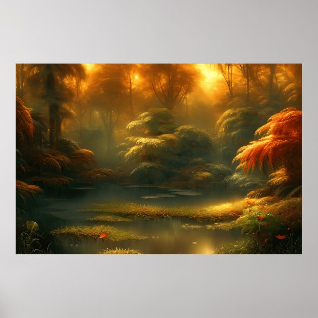 Beautiful classic serene landscape small creek pos poster (Front)