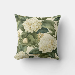 Beautiful classic white floral pattern cushion