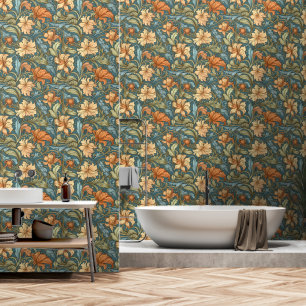 Beautiful classy Morris style artwork Colourful Wallpaper