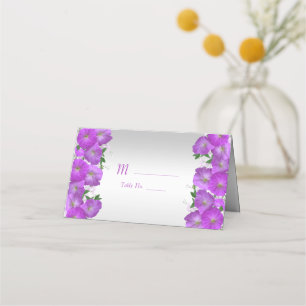 Beautiful Classy Petunias Floral Birthday Place Card