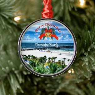 Beautiful Clearwater Beach, Florida Metal Tree Decoration
