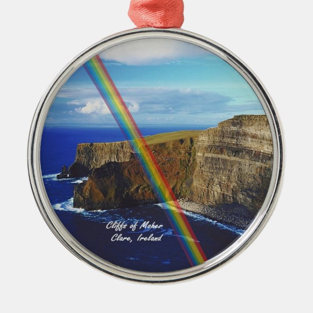 Beautiful Cliffs of Moher Design #2 Metal Tree Decoration (Front)