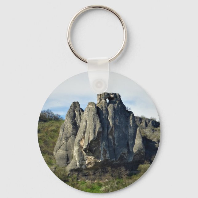 Beautiful Cliffs Photo Button Key Ring (Front)