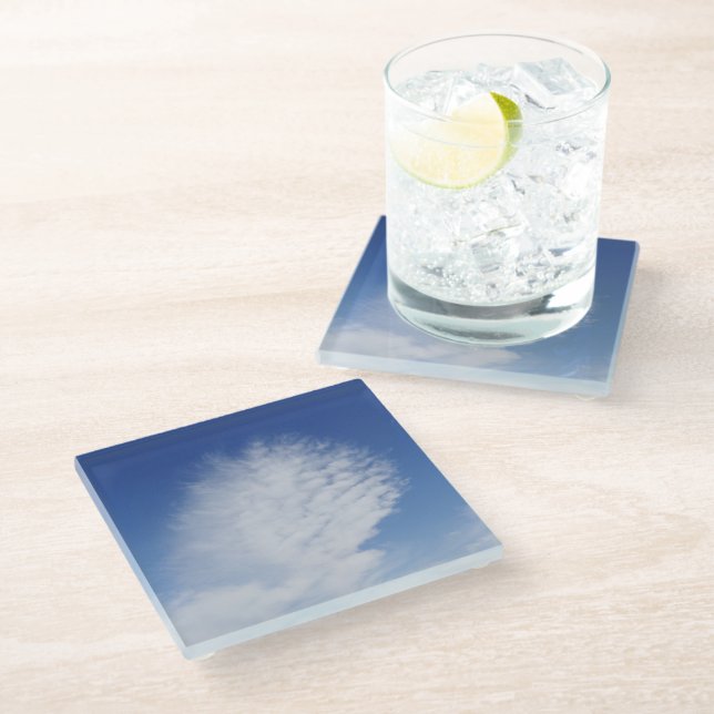 Beautiful cloud glass coaster (Angled)