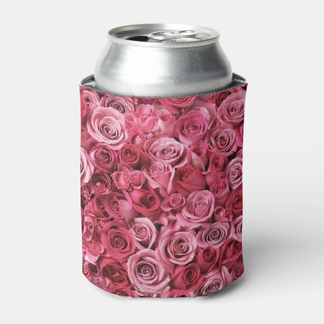 Beautiful Cluster of Pink Roses Can Cooler (Can Front)