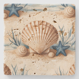 Beautiful Coastal Nautical Rustic Stylish Elegant Stone Coaster