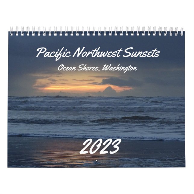 Beautiful Coastal Washington Ocean Sunset Photo Calendar (Cover)