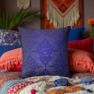 Beautiful Cobalt Blue Damask Cushion
