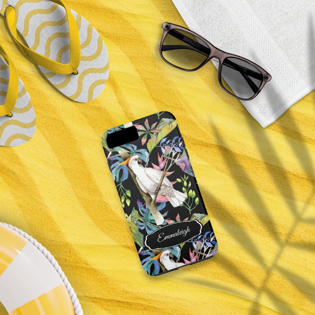 Beautiful Cockatoo Bird Tropical Pattern Black Case-Mate iPhone Case (Creator Uploaded)
