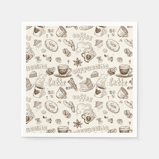 Beautiful Coffee Espresso Design Napkin (Front)