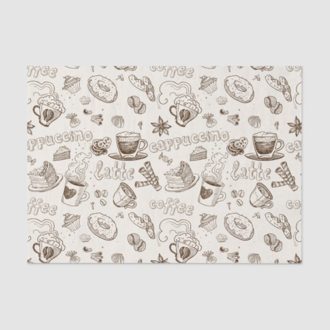 Beautiful Coffee Espresso Design Tissue Paper (Front)
