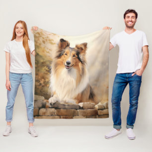 Beautiful Collie Fleece Blanket