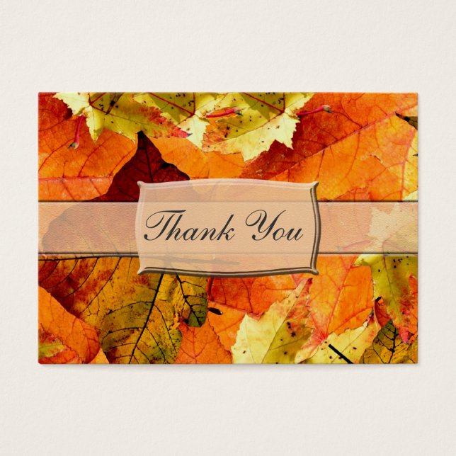 Beautiful coloful leave wedding favour thank you (Front)