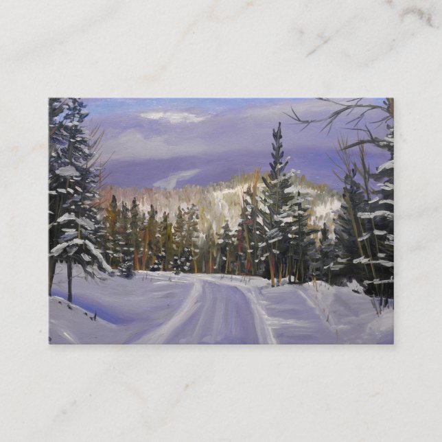 Beautiful Colorado Mountain Snow Scene Business Card (Front)