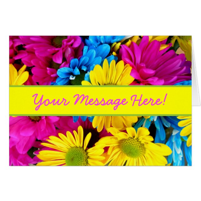 Beautiful Colored Flowers Floral Message (Front Horizontal)