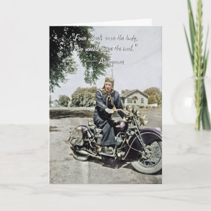 Beautiful Colored Vintage Motorcycle Photograph Card