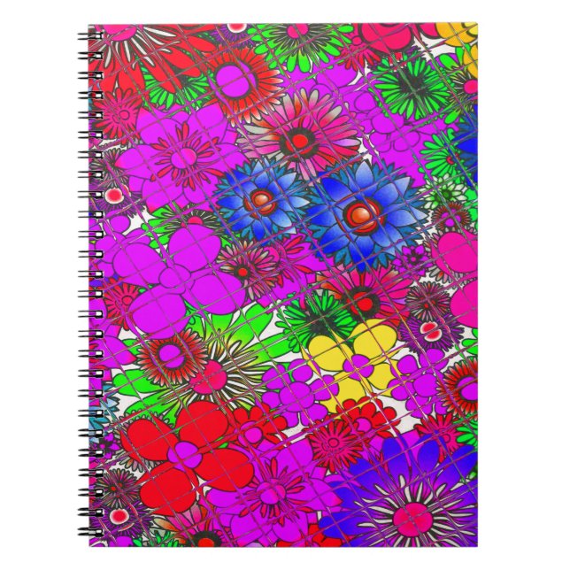 Beautiful Colorful Amazing Floral Pattern Design Notebook (Front)