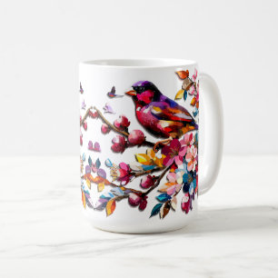 Beautiful Colorful Birds In Summertime Boho Coffee Mug