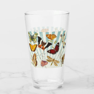Beautiful colorful butterflies glass