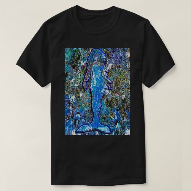 Beautiful Colorful Design Fantasy Mermaid Illusion T-Shirt (Design Front)