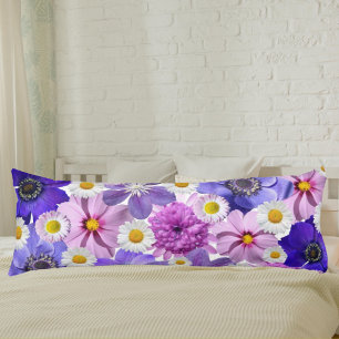 Beautiful colorful floral wild flowers body cushion
