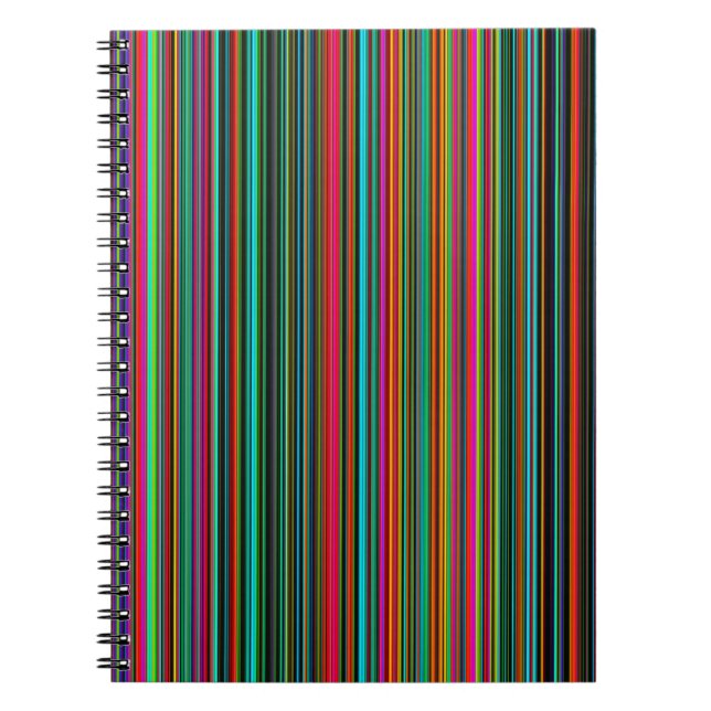 Beautiful Colorful Multicolored Stripe Pattern  Notebook (Front)