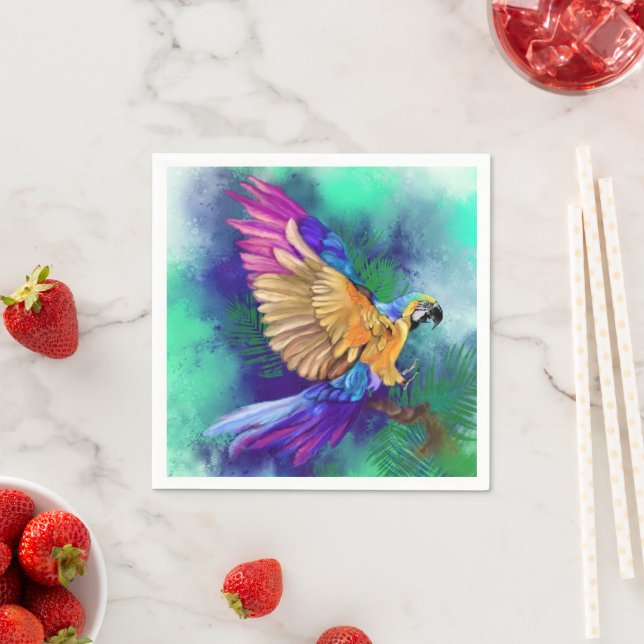 Beautiful Colorful Parrot Napkins (Insitu)
