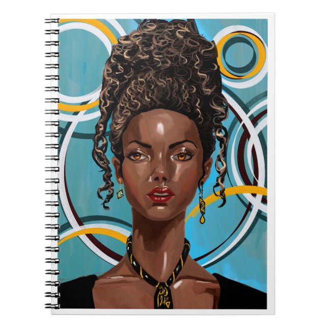 Beautiful Colorful Portrait of an African Woman Notebook (Front)