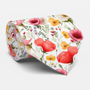 Beautiful Colorful Summer Floral  Tie