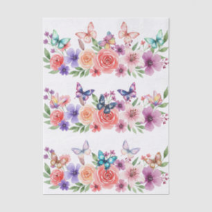 Beautiful Colorful Wildflowers & Butterflies Tissue Paper