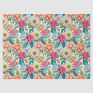 Beautiful Colorful Wildflowers Pattern Decoupage Tissue Paper