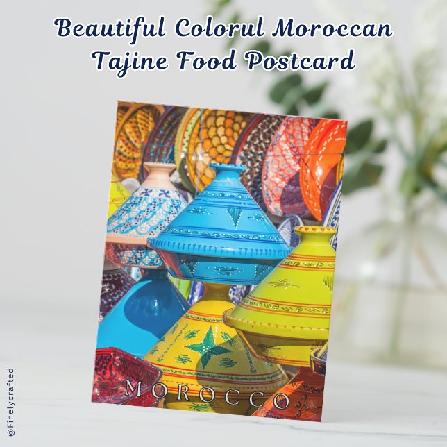 Beautiful Colorul Moroccan Tajine Food Postcard (Creator Uploaded)
