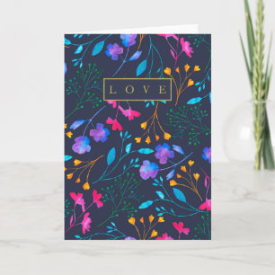 Beautiful Colour Floral Watercolour Greetings Card