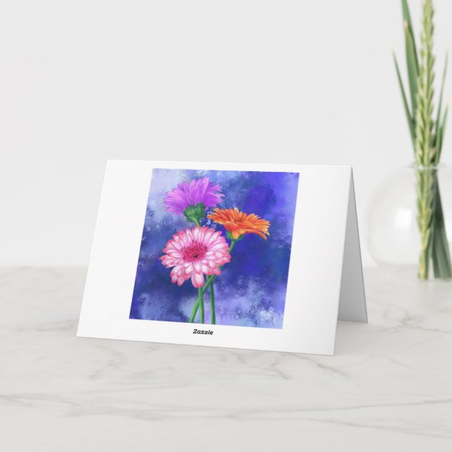 Beautiful Colour Gerberas Valentine's Day Card (Back)