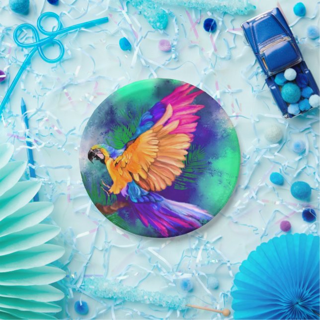 Beautiful Colour Parrot Paper Plates (Party)