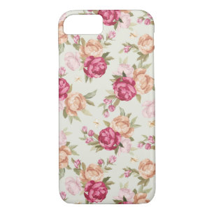 Beautiful colour peony pattern on green iPhone 8/7 case