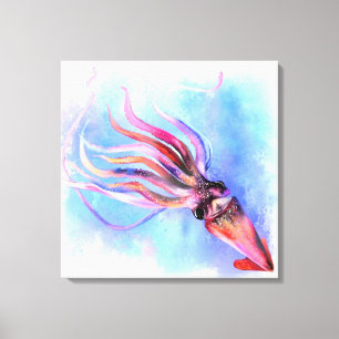 Beautiful Colour Squid Canvas Print