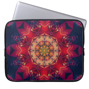 Beautiful coloured kaleidoscope seamless illustrat laptop sleeve