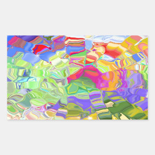 Beautiful Colourful Abstract Art Ice Cubes Gifts Rectangular Sticker