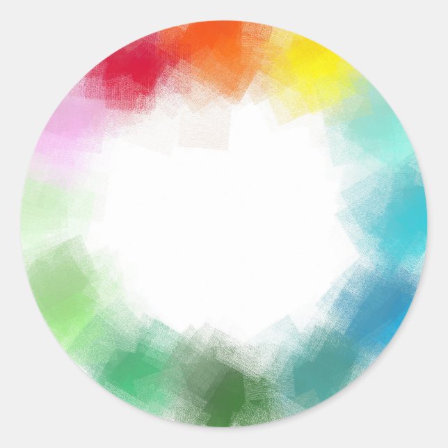 Beautiful Colourful Abstract Modern Blank Template Classic Round Sticker (Front)