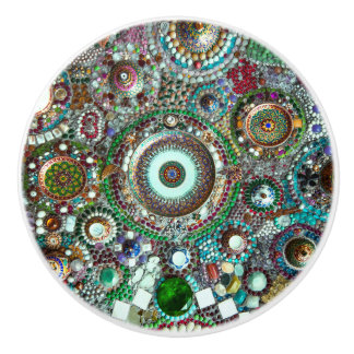 Beautiful Colourful Abstract Mosaic Ceramic Knob