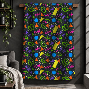 Beautiful Colourful Abstract Neon Shapes Blanket
