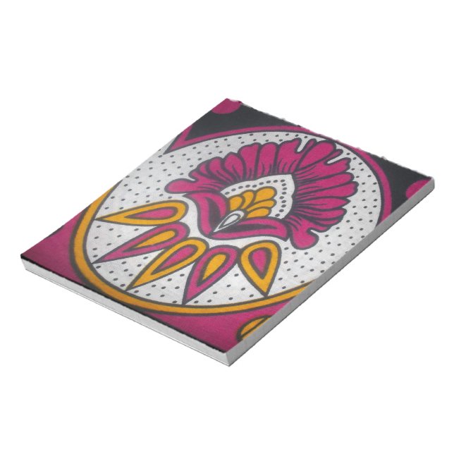 Beautiful Colourful African Fabric Motif Art Print Notepad (Rotated)