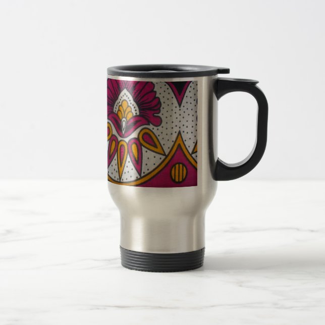 Beautiful Colourful African Fabric Motif Art Print Travel Mug (Right)