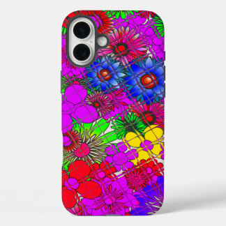 Beautiful colourful amazing floral pattern design iPhone 16 plus case