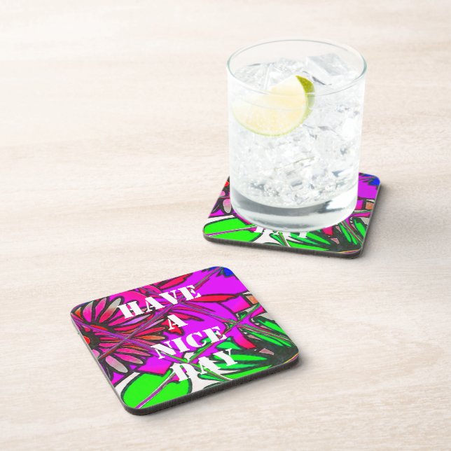 Beautiful Colourful Amazing Floral Pattern Design Coaster (Right Side)