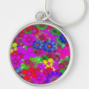 Beautiful Colourful Amazing Floral Pattern Design Key Ring