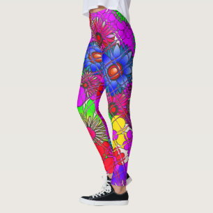 Beautiful Colourful Amazing Floral Pattern Design Leggings